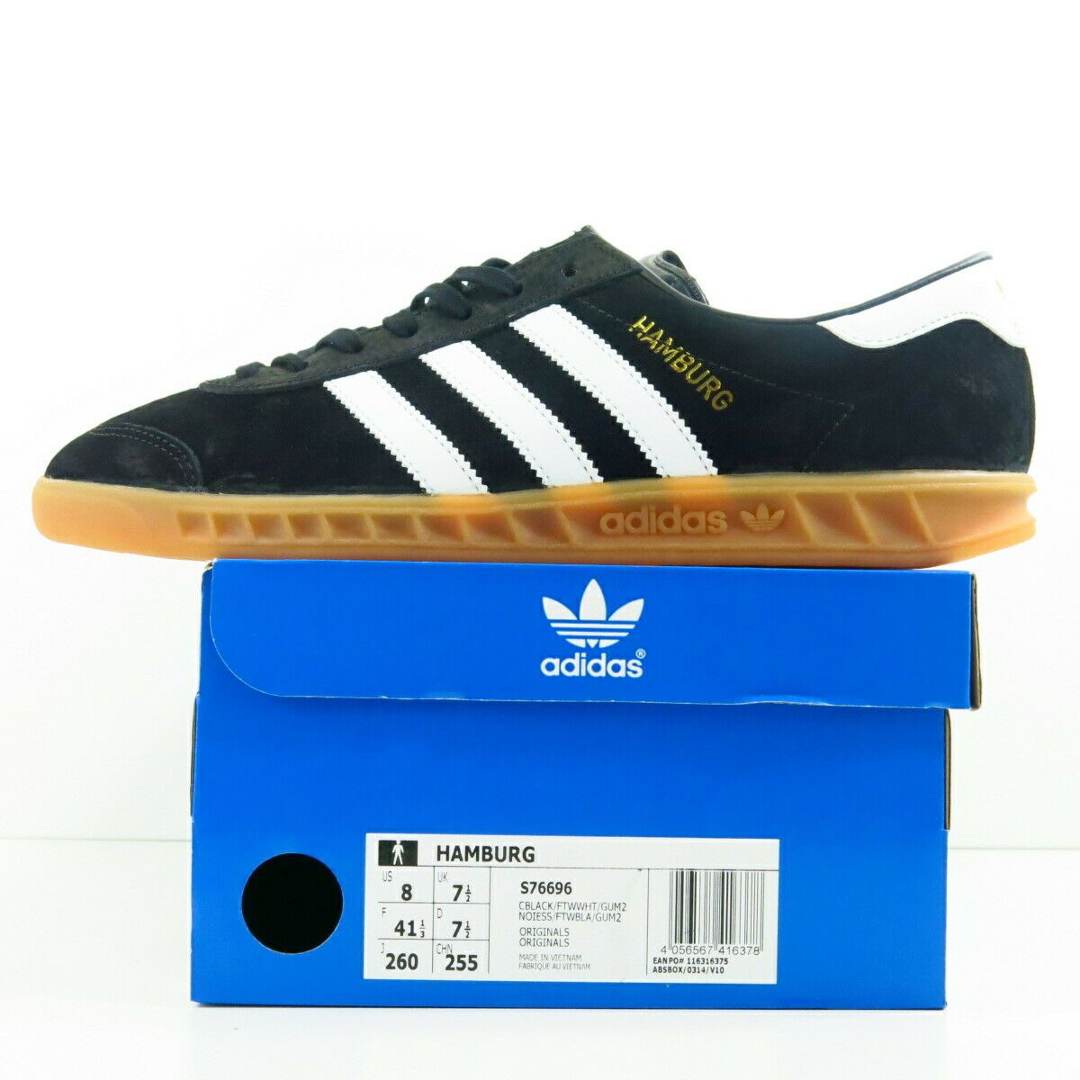Adidas Originals Hamburg Suede Sneakers Trainers – S76696 Black – 100%  Genuine | Old Firm Boots